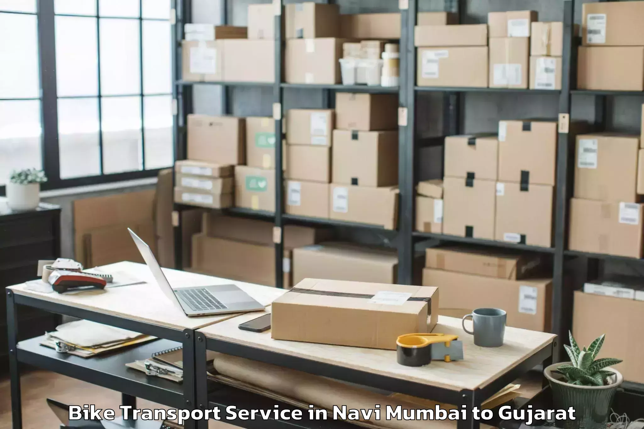 Easy Navi Mumbai to Damnagar Bike Transport Booking